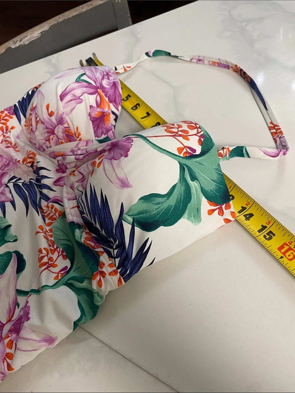 Tommy Bahama Womens Orchid Canopy Halter Print Tankini Top